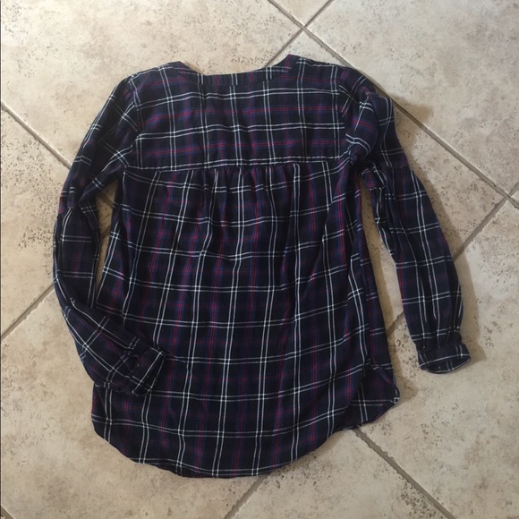 Loft Plaid Long Sleeve Blouse XS - Picture 4 of 4